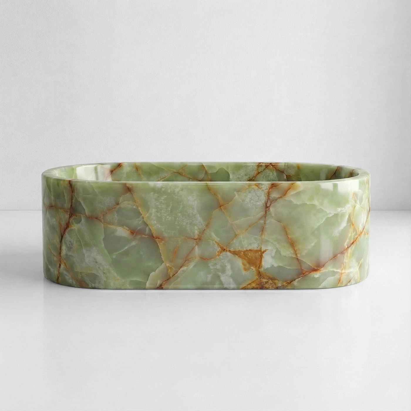Sculptural stone bathtub